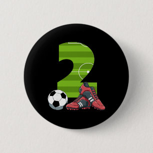 2 Birthday Soccer First Birthday Football Kids 6 Cm Round Badge