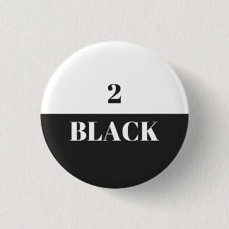 2 Black 3 Cm Round Badge