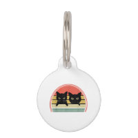 2 Black Cats Peeking Vintage Retro Cat Animal Love