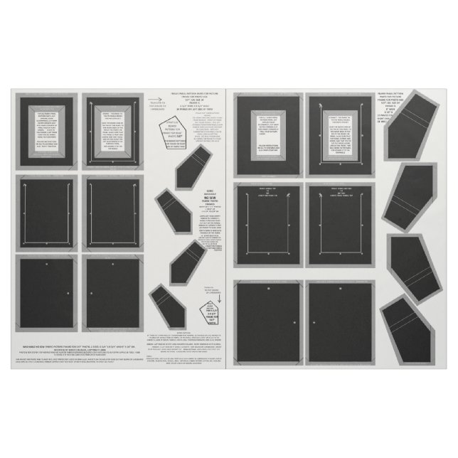 2 Black Zazzle Fabric photo frame crafts (Yard)