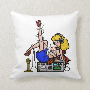 2 Blonde Ham Radio Pin-up Girls Pillow  Customise