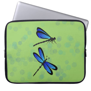 2 blue dragonflies laptop sleeve