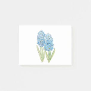2 blue hyacinth ink and watercolor post-it notes