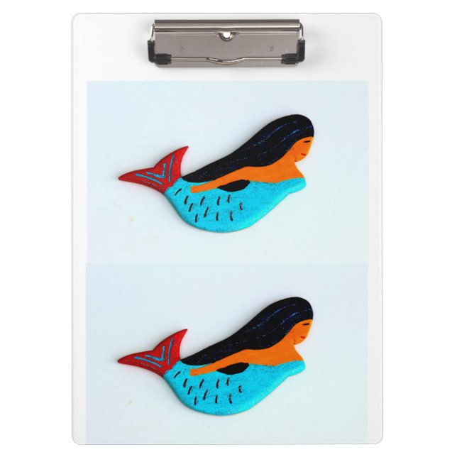 2 blue mermaids clipboard (Front)