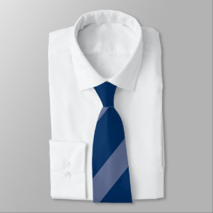 2 Blues Diagonally-Striped Tie