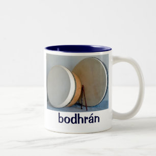 2 bodhrans and 2 tippers, 2 bodhrans and 2 tipp... Two-Tone coffee mug
