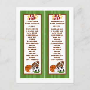 2 Book Marks All Star Green Invitation Postcard
