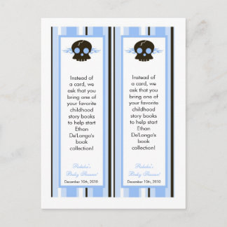 2 Book Marks Boy Blue Punk Rocker Skull Crossbones Invitation Postcard