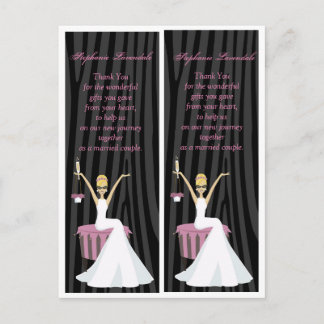 2 Book Marks Bride Zebra Print Postcard