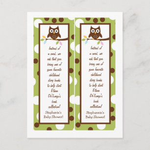 2 Book Marks Forest Friends Owl Invitation Postcard
