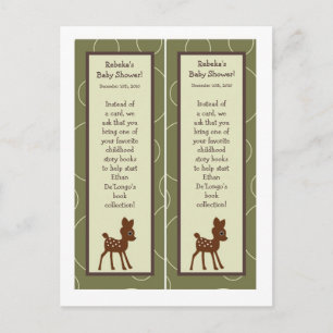 2 Book Marks Forrest Animal Owl Deer Bird Porcupin Invitation Postcard