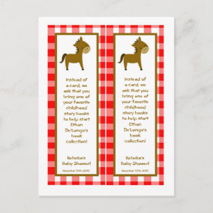 2 Book Marks Red Barn Farm Animals Invitation Postcard