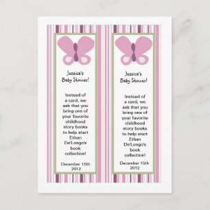 2 Bookmarks Sugar Plum Butterfly Invitation Postcard