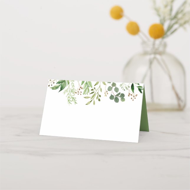 #2 Botanical Dream Rustic Greenery Place Cards (Front)