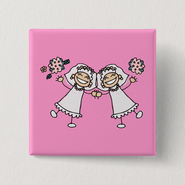 2 Brides 15 Cm Square Badge (Front)