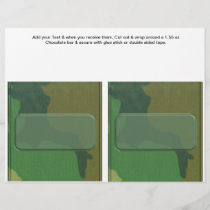 2 Camouflage Birthday Custom Candy Bar Wrappers
