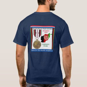2 CAMPAIGN STARS AFGHANISTAN WAR VETERAN T-Shirt