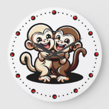 2 Capuchin monkeys embrace Cartoon