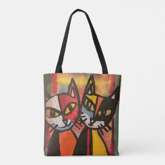 2 Cat Shoulder Tote Bag