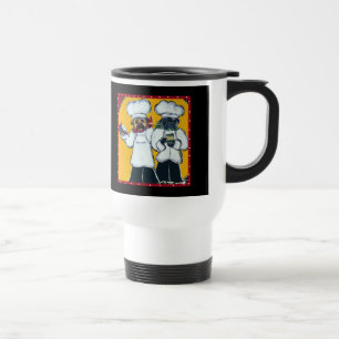 2 Chef Pugs Travel Mug