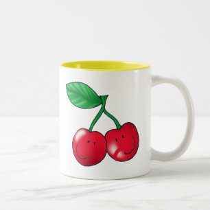2 cherries Two-Tone coffee mug