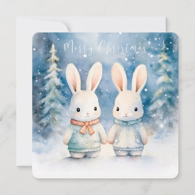 2 Christmas bunnies Invitation (Front)
