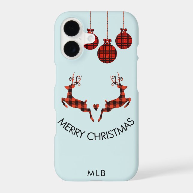 2 Christmas Deer Jumping Rustic Style (Back)