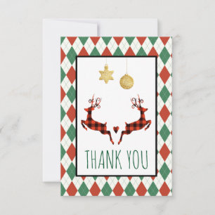 2 Christmas Deer Jumping Thank You