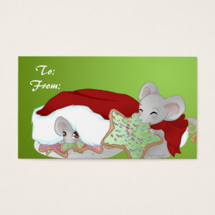 2 Christmas mice Gift tag