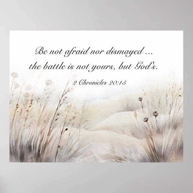 2 Chronicles 20:15 The Battle is God's Bible Verse Poster (Front)