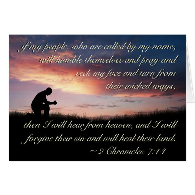 2 Chronicles 7:14 Bible If My People Pray Card (Front Horizontal)