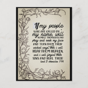 2 Chronicles 7:14 If My People Pray Postcard