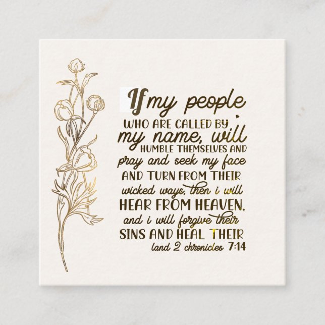 2 Chronicles 7:14 If My People Pray Square Business Card (Front)