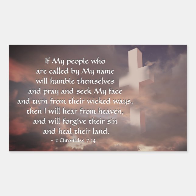 2 Chronicles 7:14 If My People will Pray Rectangular Sticker (Front)