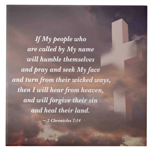2 Chronicles 7:14 If My People will Pray Tile (Front)