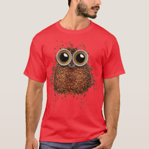2 Coffee Cups Coffee Beans Owl Shaped Amazing Incr T-Shirt