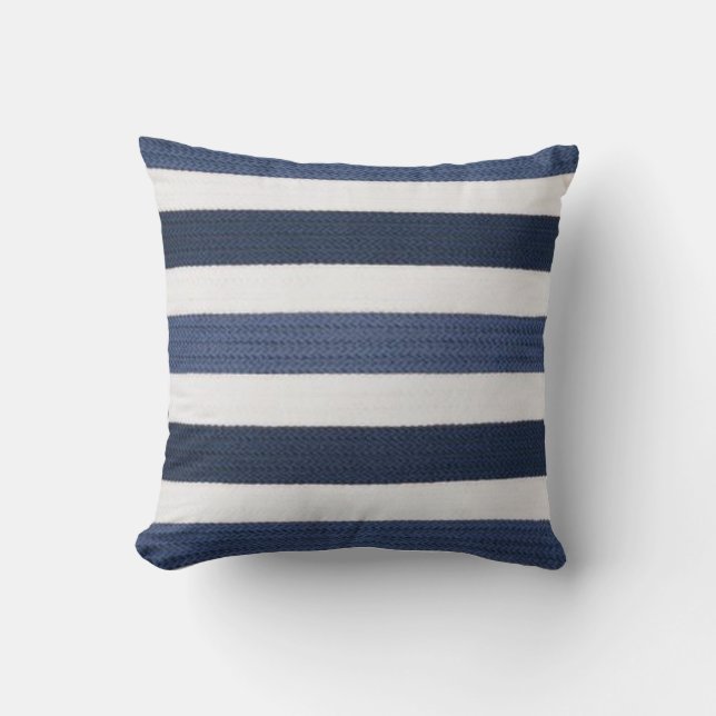 2 color Pink Blue Navy Pillow (Front)