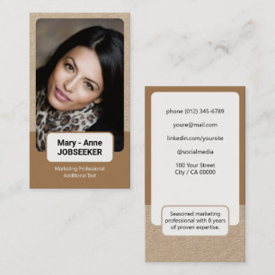 2 Colored Classic Job Seeker Kraft Paper Style Business Card