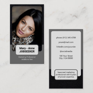 2 Coloured Classic Job Seeker Classy Minimalist Business Card