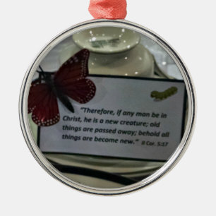 2 Cor. 5:17 Therefore, if any man be in Christ, he Metal Tree Decoration