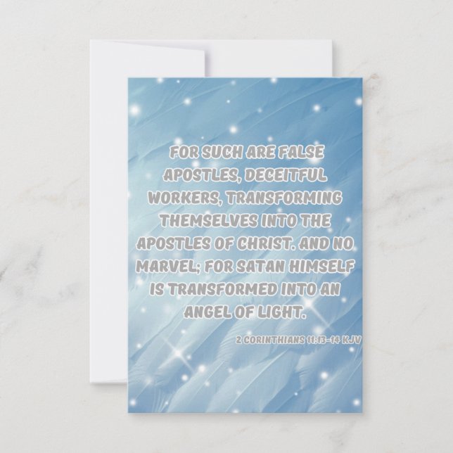 2 Corinthians 11:13-14 Bible Verse Pic Greeting Card (Front)
