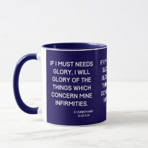 2 Corinthians 11:30 KJV Bible Verse Two-Tone Mug
