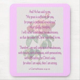 2 Corinthians 12:9-10 Mouse Mat