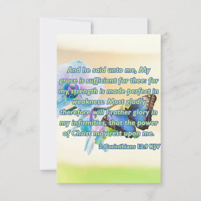 2 Corinthians 12:9 Bible Scripture Pic Greeting Card (Front)