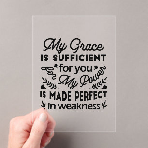 2 Corinthians 12:9 – My Grace Is Sufficient Art Acrylic Invitations