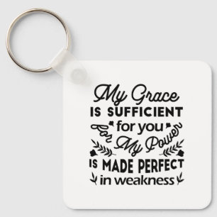 2 Corinthians 12:9 – My Grace Is Sufficient Art Key Ring