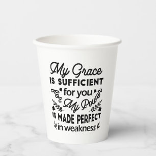 2 Corinthians 12:9 – My Grace Is Sufficient Art Paper Cups