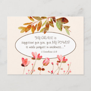 2 Corinthians 12:9 MY GRACE is sufficient for you Postcard