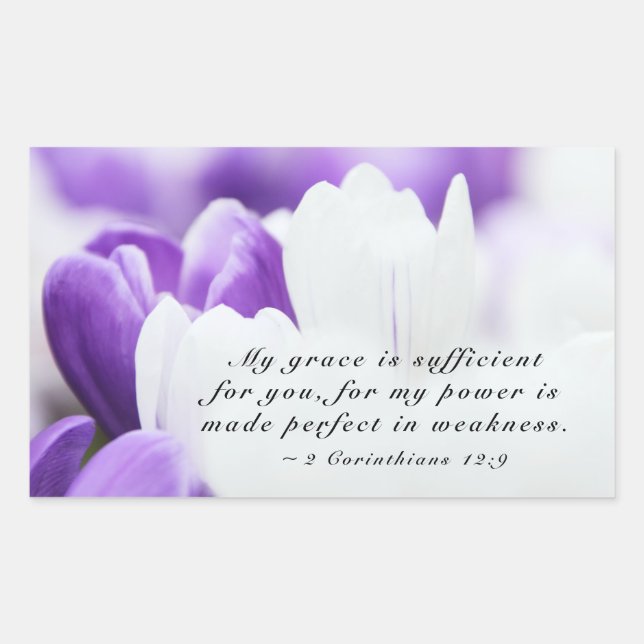2 Corinthians 12:9 My Grace is Sufficient for You Rectangular Sticker (Front)