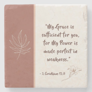 2 Corinthians 12:9 My Grace is Sufficient Stone Coaster